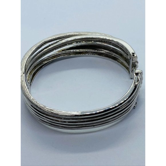 EFFY BH Balissima Diamond Sterling Silver Hinged Bangle asymmetric wrap - Picture 8 of 11